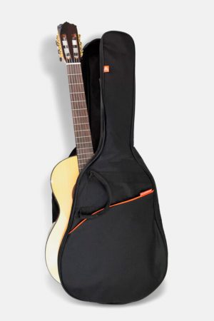 Funda guitarra acolchada con mochila negra y naranja armour arm350C