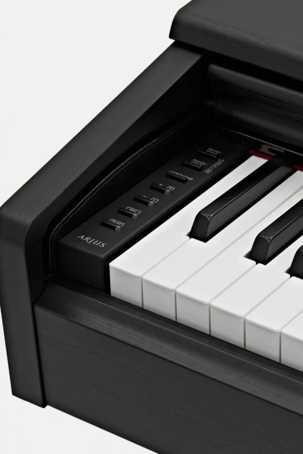 Detalle piano digital negro arius yamaha ydp145b