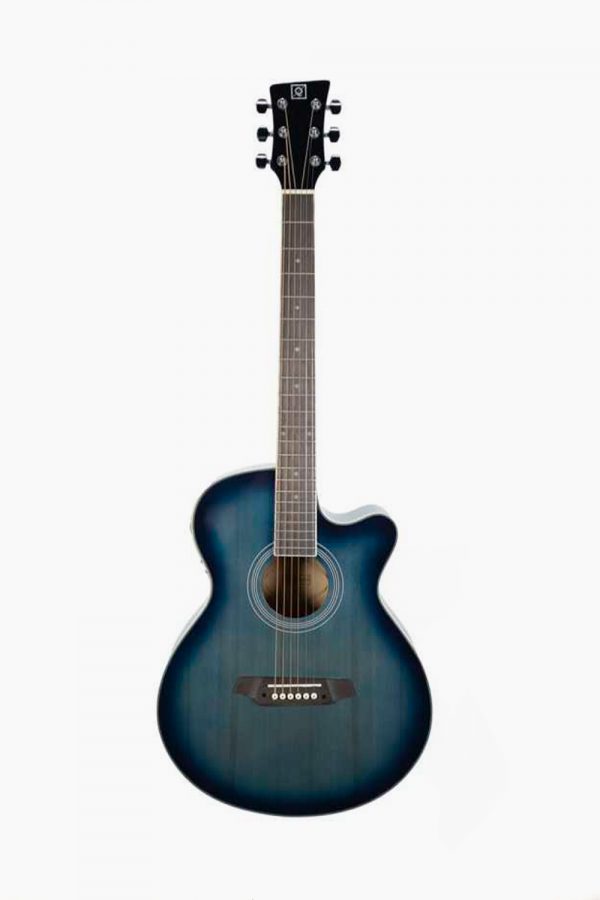Guitarra electroacustica azul cutaway oqan