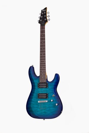 Guitarra eléctrica azul obb schecter stratocaster