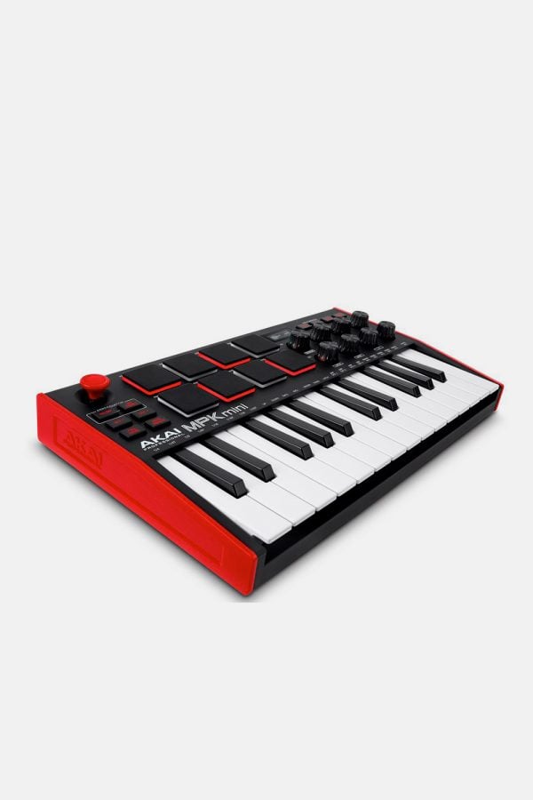 Teclado controlador akai mpk mini mk3 negro y rojo