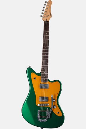 GUITARRA ELECTRICA MAYBACH TIPO JAZZMASTER CANDY GREEN METALLIC CON BIGSBY AGED CITES 17CZ027200 - JAZPOLE-CGM-BIGSBY