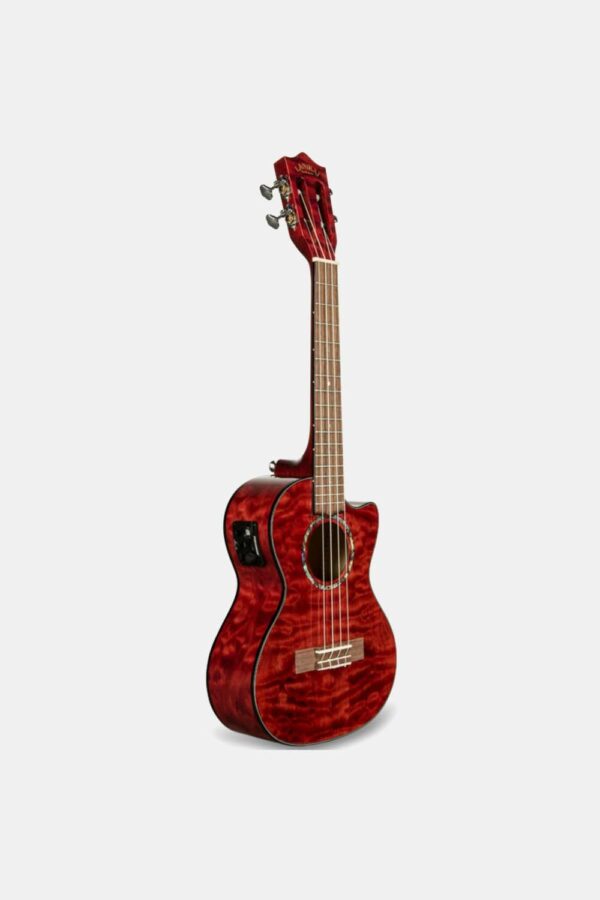 Ukelele Tenor Lanikai QM-RDCET Quilted Maple Electrificado Red
