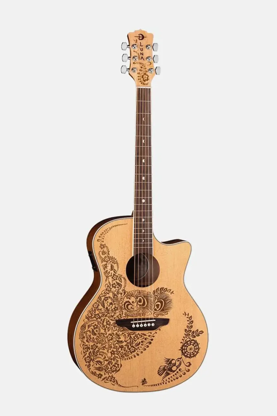 GUITARRA ACÚSTICA LUNA HENNA OASIS A/E SELECT SPRUCE