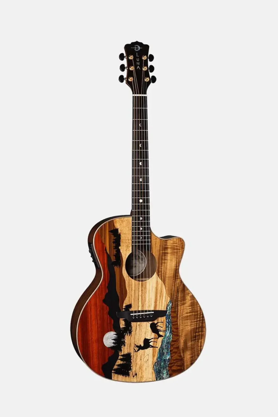 GUITARRA ACÚSTICA LUNA VISTA DEER TROPICAL WOOD A/E W/CASE