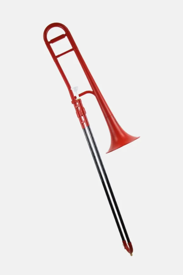 Trombon plastico simple rojo abs