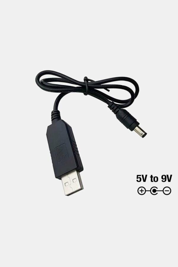 CONVERTIDOR DE ALIMENTACIÓN USB 5V a 9V (-) PARA PEDALES