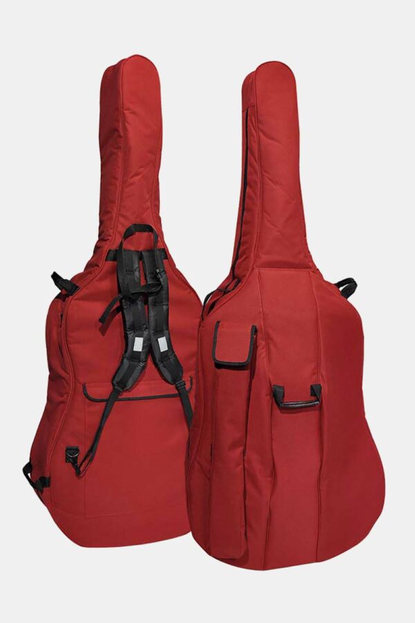 FUNDA BOSTON PARA CONTRABAJO DE 3/4 ROJO VINO 19mm