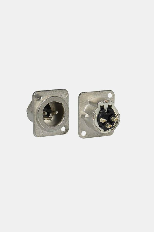 Conector de chasis XLR, macho, 3 polos, carcasa D