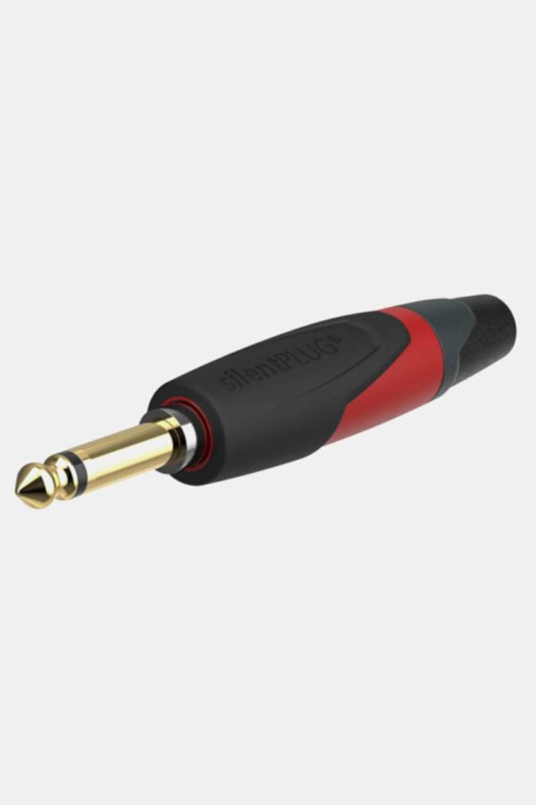 Conector jack de 6,3 mm, 2 polos, contactos dorados, silencioso.