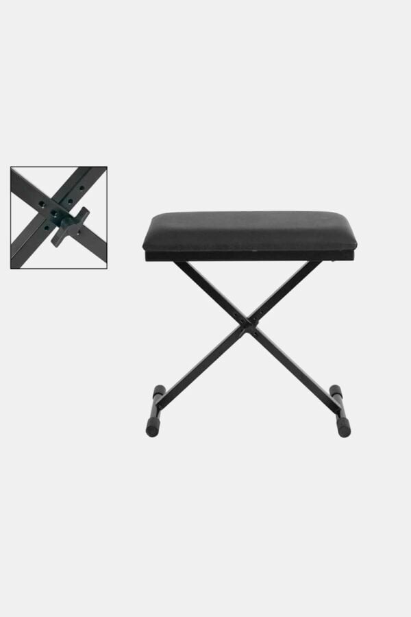 BANQUETA TECLADO BOSTON NEGRA 53x29cm