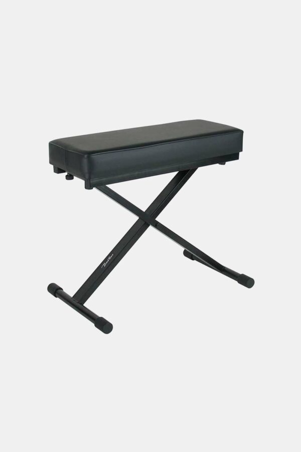 BANQUETA TECLADO BOSTON CUERO NEGRO 53x24 cm