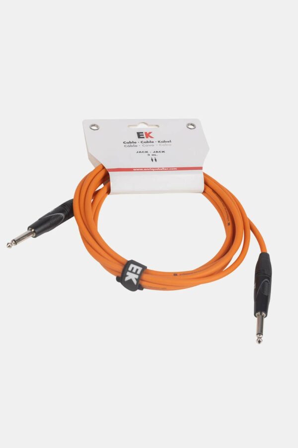 CABLE EK AUDIO PARA GUITARRA JACK RECTO-RECTO 3M NARANJA