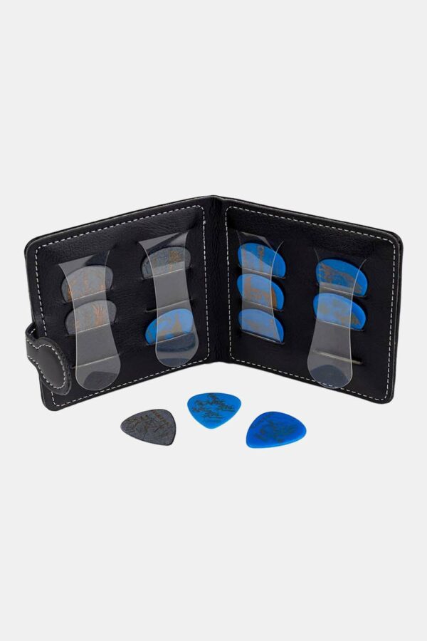 FUNDA BOSTON PARA PÚAS PVC NEGRO Y AZUL +12 púas