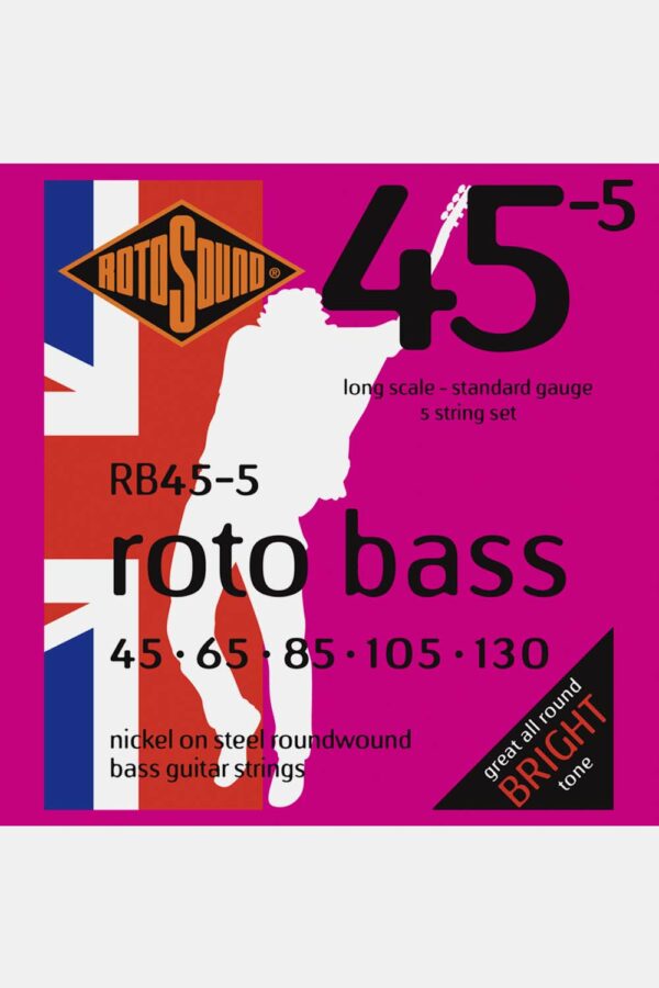 JUEGO DE 5 CUERDAS ROTOSOUND PARA BAJO 45-130