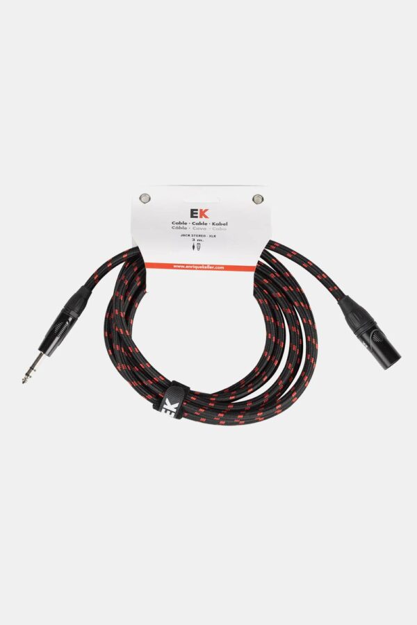 CABLE EK AUDIO JACK ESTÉREO - XLR MACHO DE TELA TRENZADA 3m