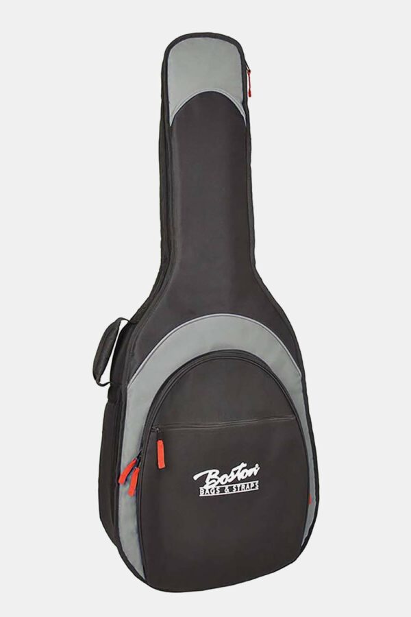 FUNDA BOSTON PARA GUITARRA ACÚSTICA 15 mm negro/gris