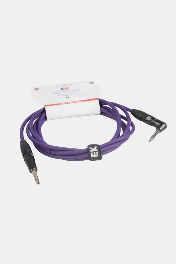 CABLE EK AUDIO PARA GUITARRA JACK RECTO-ACODADO 3M VIOLETA